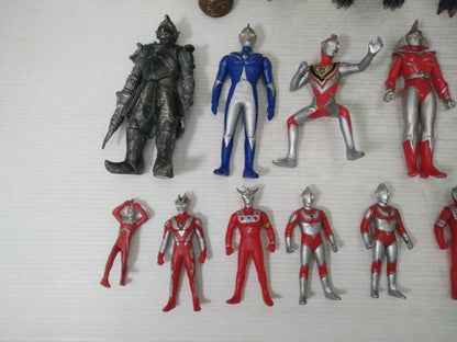 Rare Lots Ultraman Figures Soft Vinyl Ultraman & Monster 25 Set Used in Japan