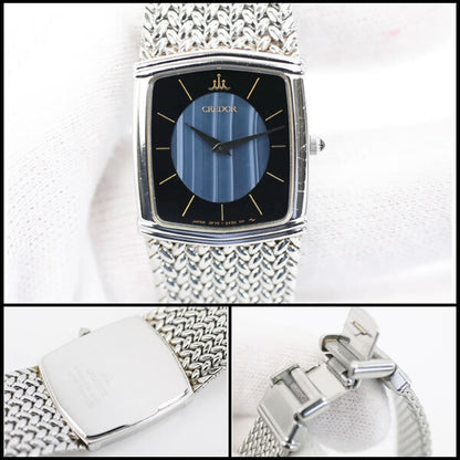 Rare Seiko Watch Credor  2F70-5390 ladies blue agate dial quartz Used in Japan