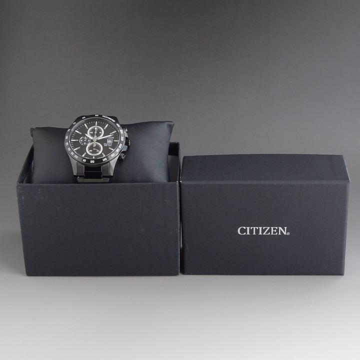 Mint Citizen luxury men's watch Chrono 42mm black dial waterproof From Japan