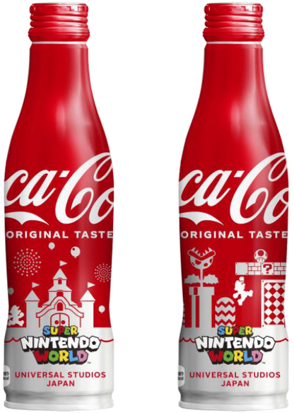 Coke Super Nintendo World Japan Limited cola empty bottles 2-piece set USJ