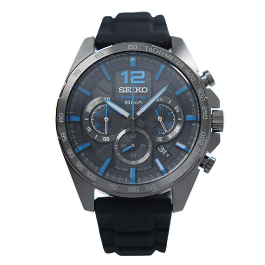 Near Mint Seiko Watch Quartz Chronograph Black×Blue SSB353P1 Men's Used in Japan