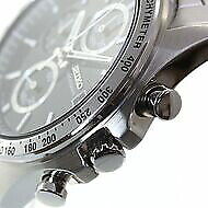 Near Mint Seiko Watch Chronograph Quartz Black Dial SBTR005 Used in Japan