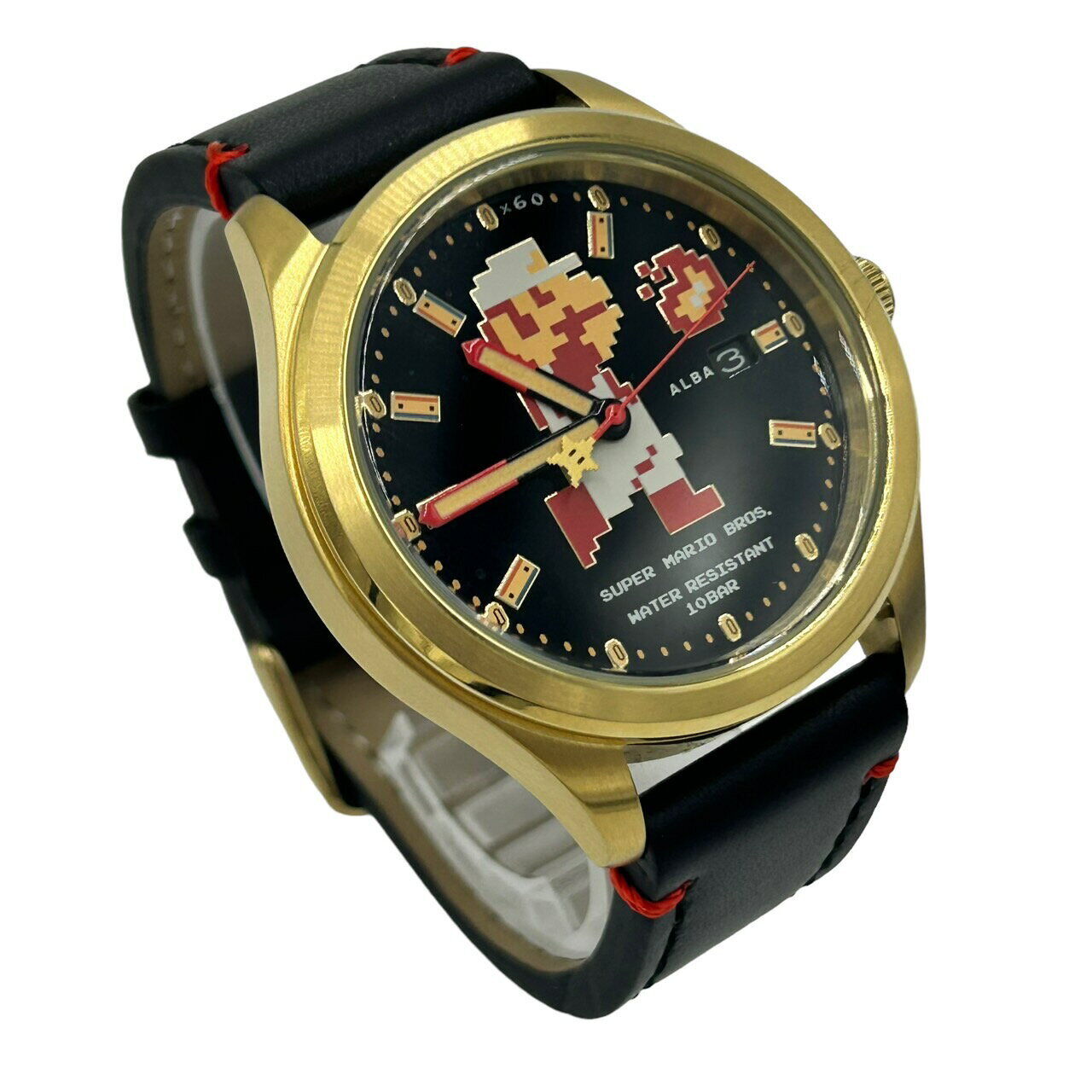 Seiko Watch ALBA Super Mario Automatic Black Dial ACCA701 Used in Japan