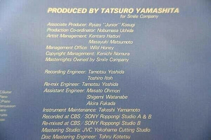 Used Famous Japanese singers Tatsuro Yamashita LP Record 12inch From Japan F/S