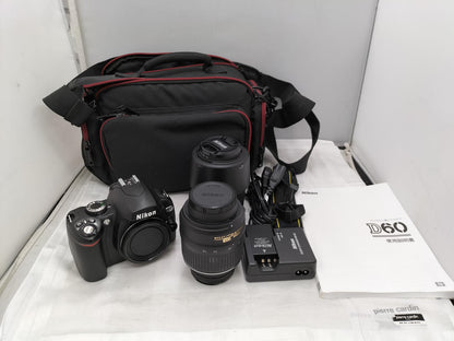 Nikon Model number: D60 Double Lens Kit Digital SLR Camera Used in Japan