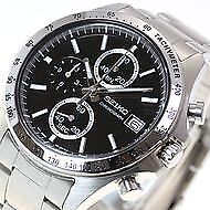 Near Mint Seiko Watch Chronograph Quartz Black Dial SBTR005 Used in Japan