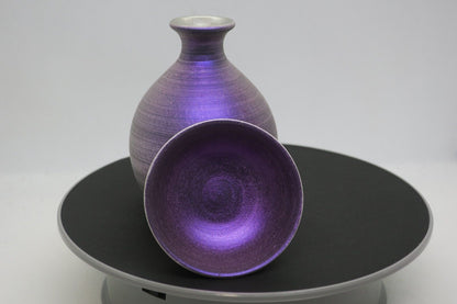 Rare Tokkuri (purple) and sake cup (purple) Made in  ARITA Japan