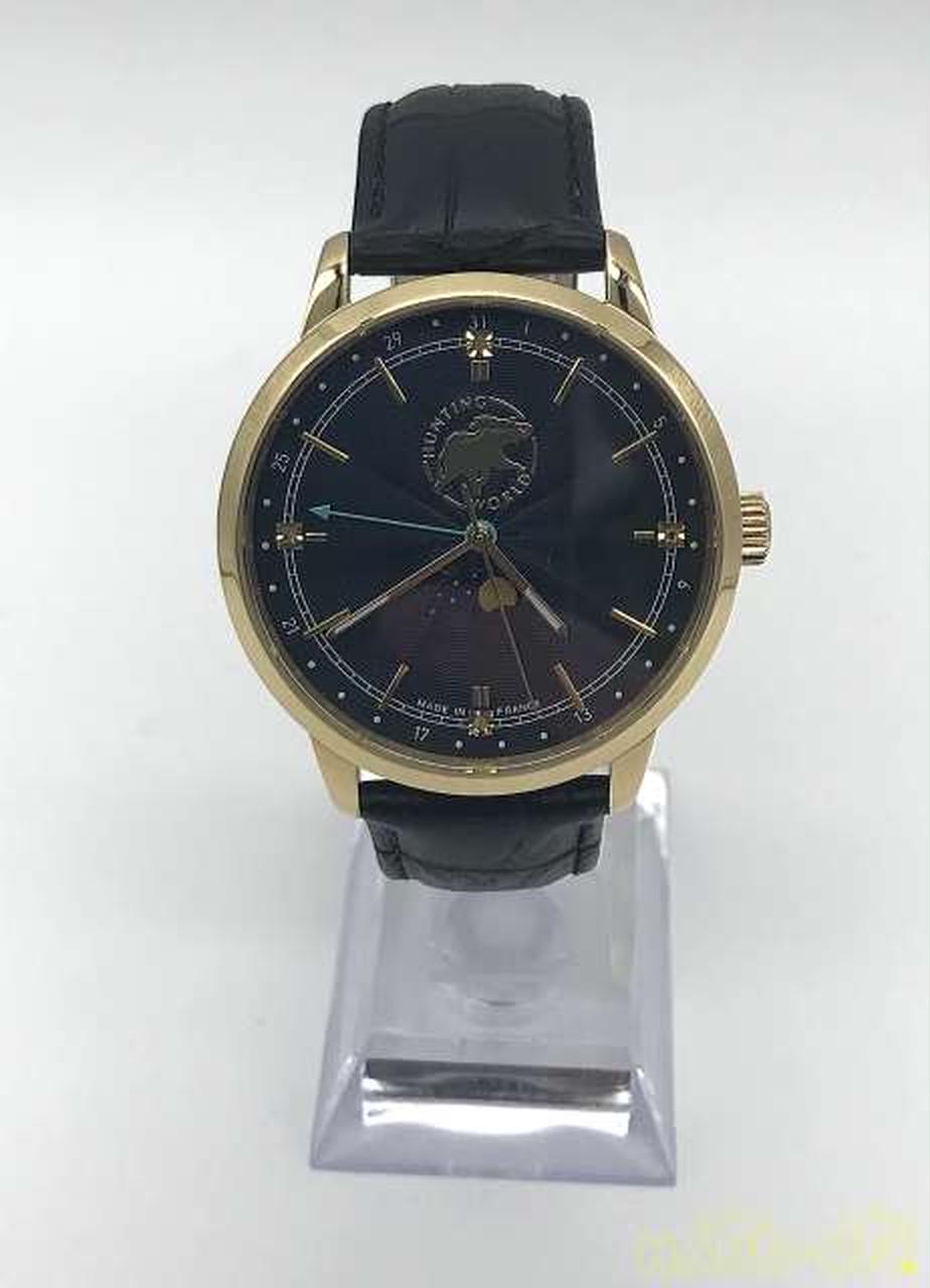 Rare Hunting World Watch High Precision Moon Phase Special Limited Edition Used