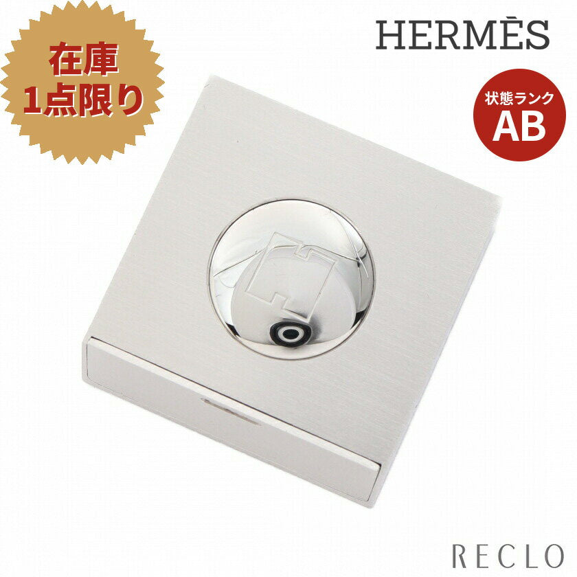 Hermes Photo Stand Paperweight Accessory SS Silver Used in Japan F/S