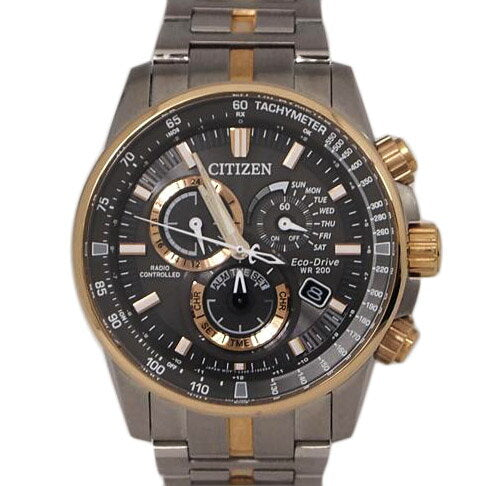 Citizen Watch Eco-Drive SS Radio Wave Solar Men's CB58858H Used in Japan