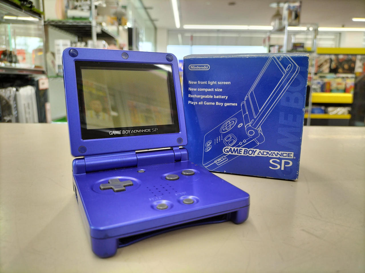 Nintendo Gameboy Advance SP Blue AGS-S-ZBA Used in Japan