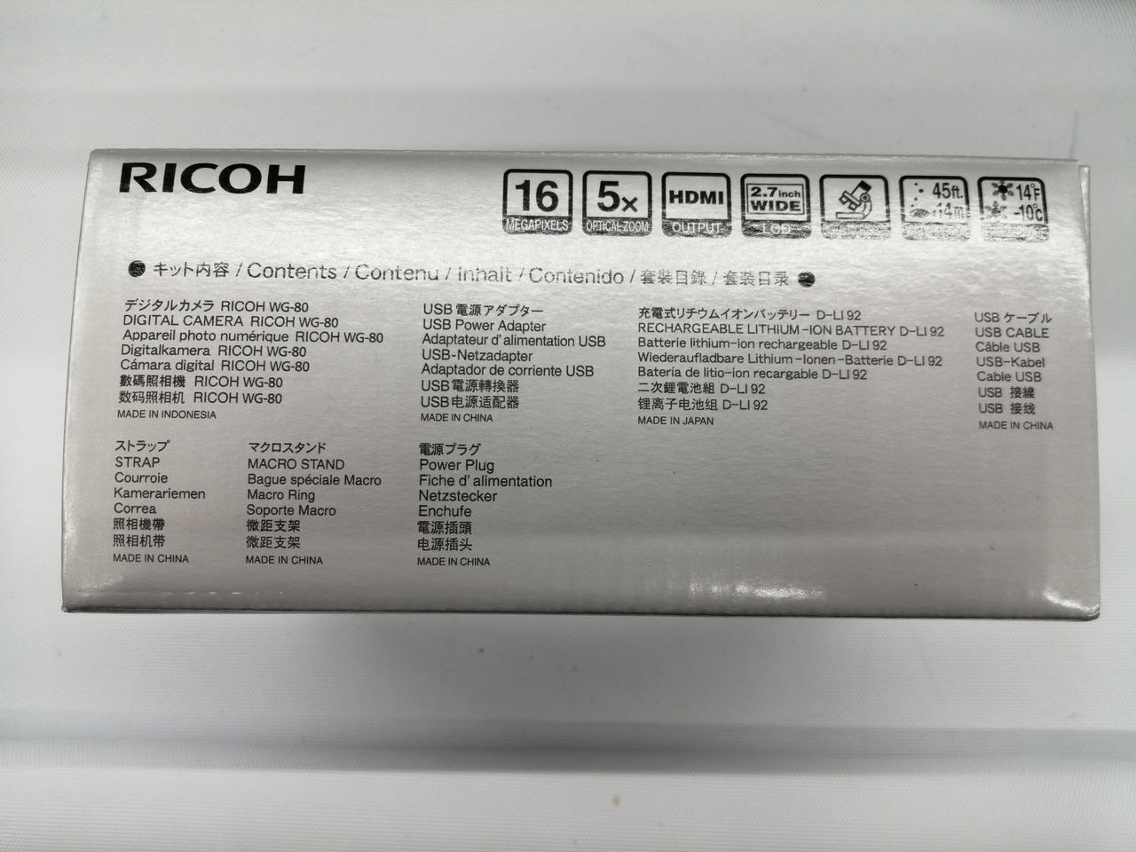 RICOH Digital Camera Model number: WG-80 Used in Japan