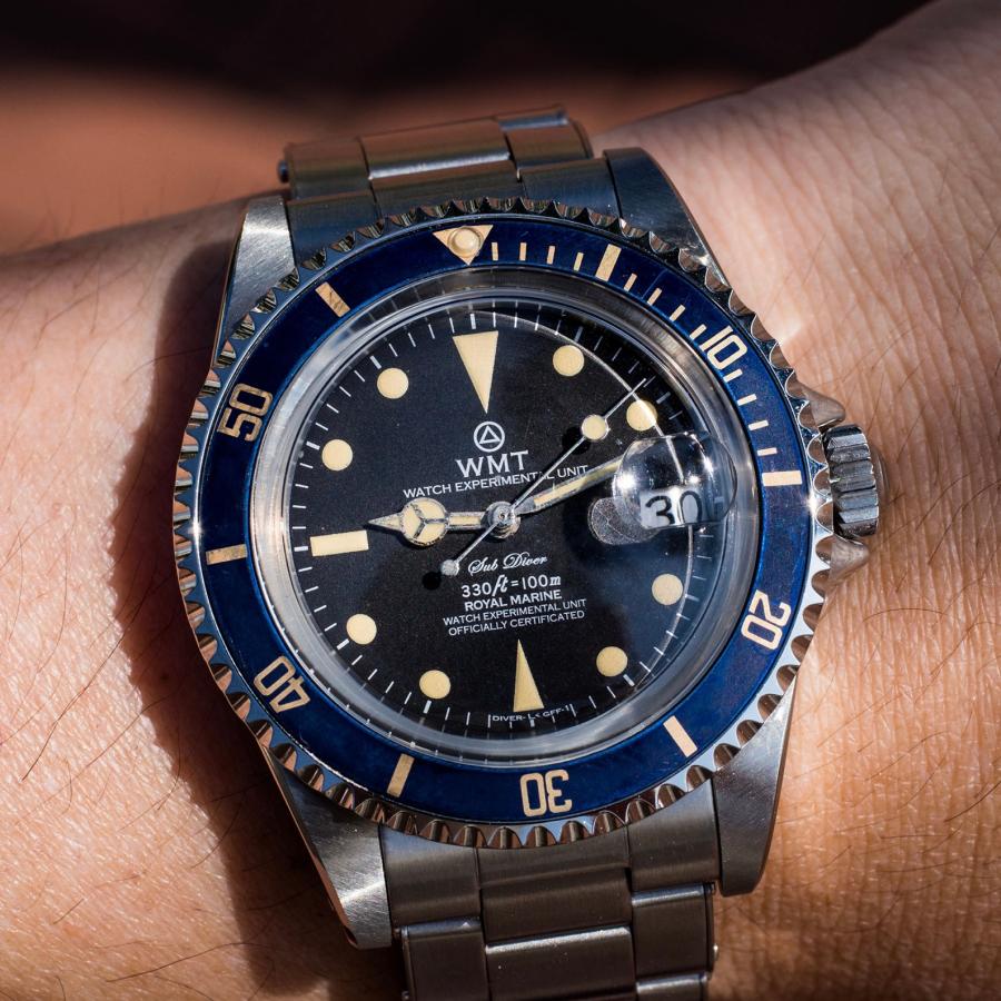 WMT Watch Royal Marine Subdiver Blue Bezel Edition Used in Japan