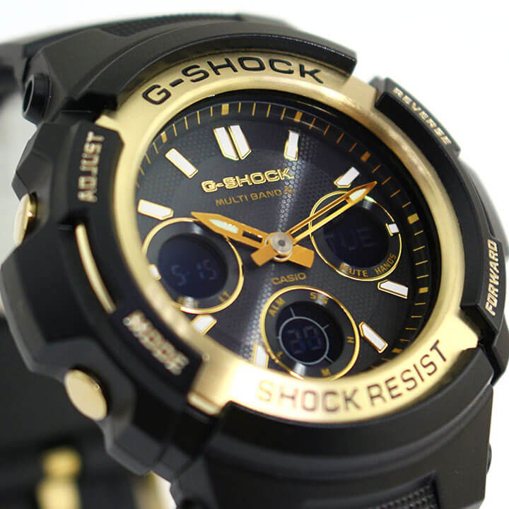 Near Mint Casio Watch G-Shock Gold Analog AWG-M100SBG-1A Used in Japan