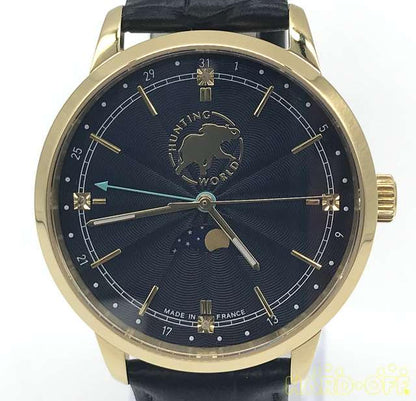 Rare Hunting World Watch High Precision Moon Phase Special Limited Edition Used