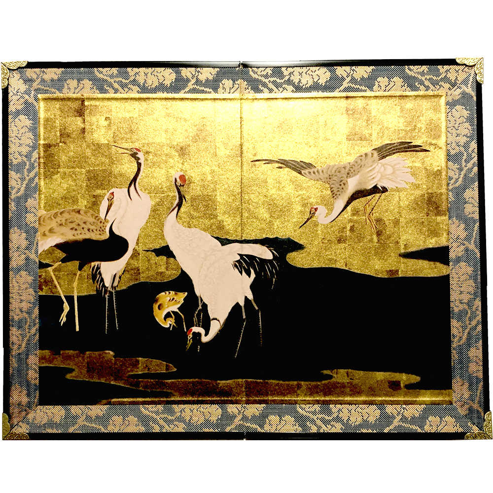 New Mini folding screen Gunkakuzu Tanyu Kano Japanese masterpiece From Japan