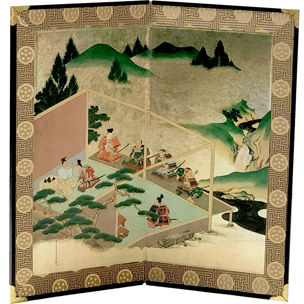 New Mini folding screen Hachiman Taro Yoshiie's Eastern expedition From Japan