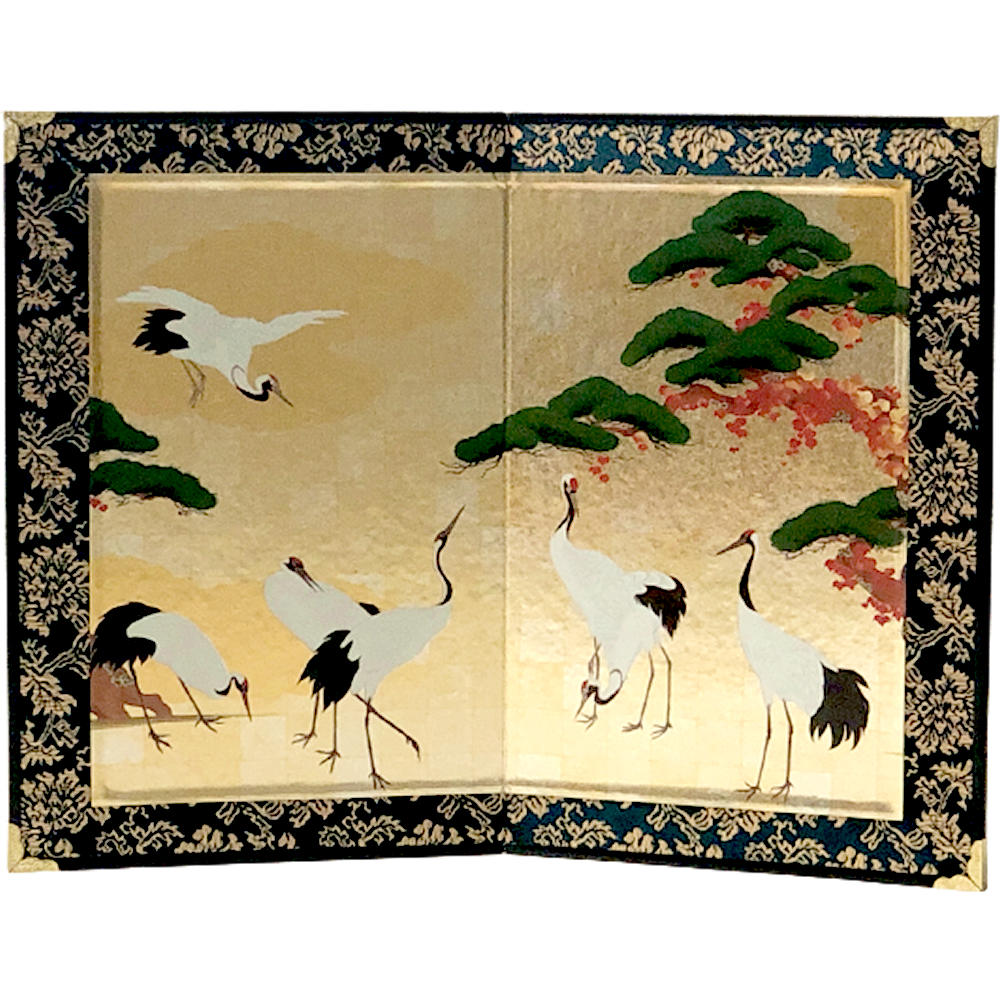 New Mini folding screen Gunkaku and Pine Tree Japanese masterpiece From Japan