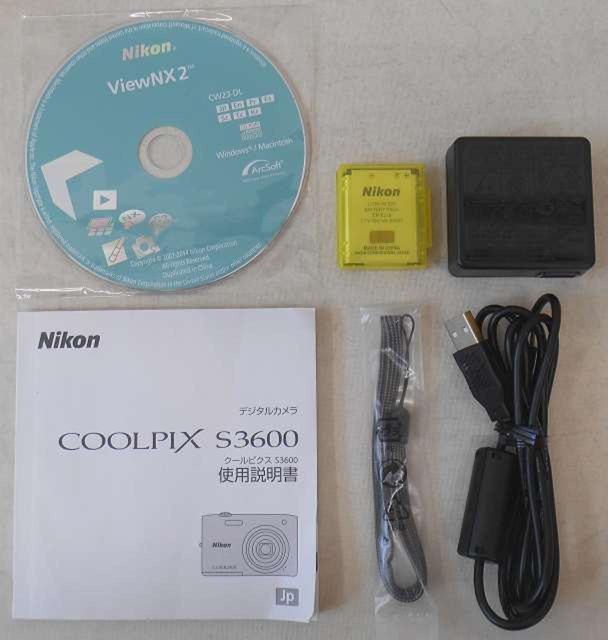 NIKON digital camera model number: COOLPIX S3600 Used in Japan