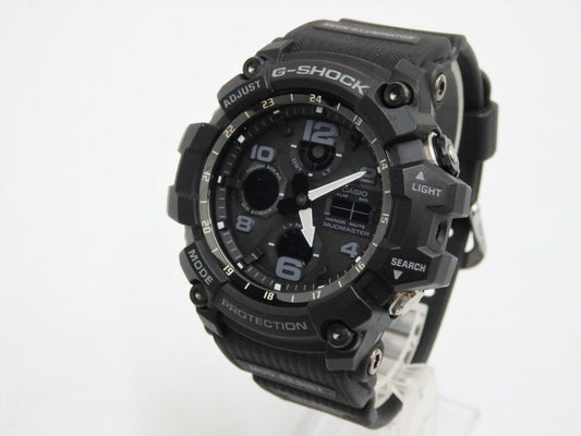 Casio Watch G-Shock Mudmaster Black Electric Wave Solar GWG-100 Used in Japan