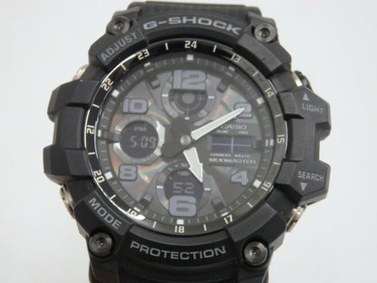 Casio Watch G-Shock Mudmaster Black Electric Wave Solar GWG-100 Used in Japan