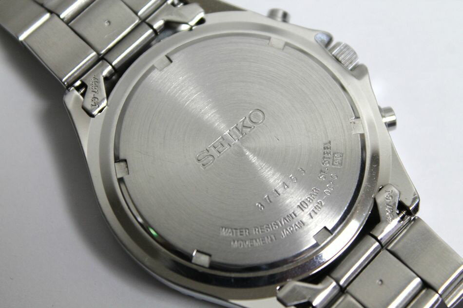 Seiko Watch 7T92-0CF0 Chronograph Men's Quartz Used in Japan