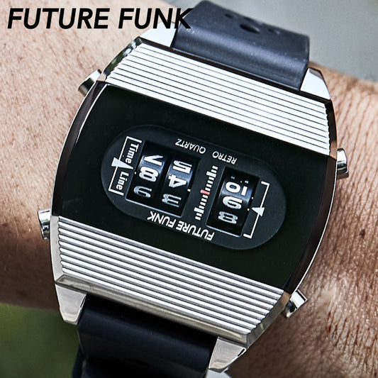 Mint Future Funk Watch Men's FF104-SV-RB Roller Digital Unisex Retro
