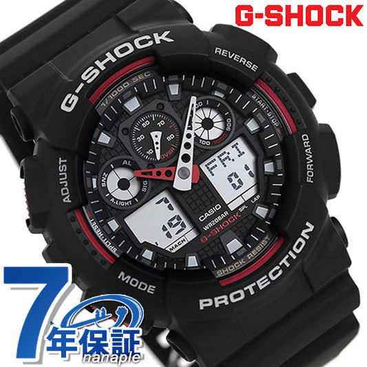 Casio Watch G-Shock GA-100-1A4DR Black & Red Men's New From Japan