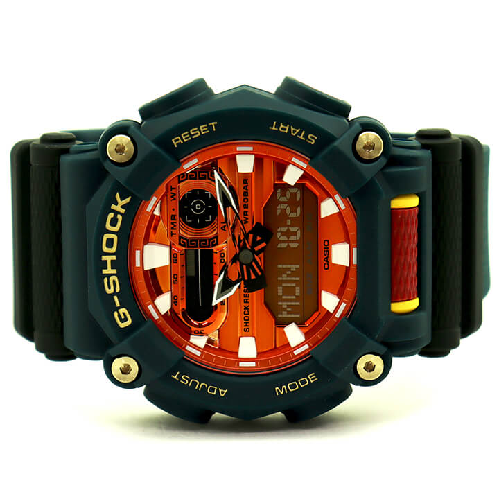 Near Mint Casio Watch G-Shock Quartz Orange Green GA-900DBR-3A Used in Japan