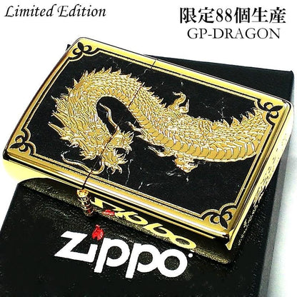 ZIPPO Lighter Limited 88 Pieces Dragon Japanese Pattern Dragon Sculpture Gold