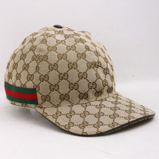 GUCCI GG canvas baseball cap L size beige Used in Japan
