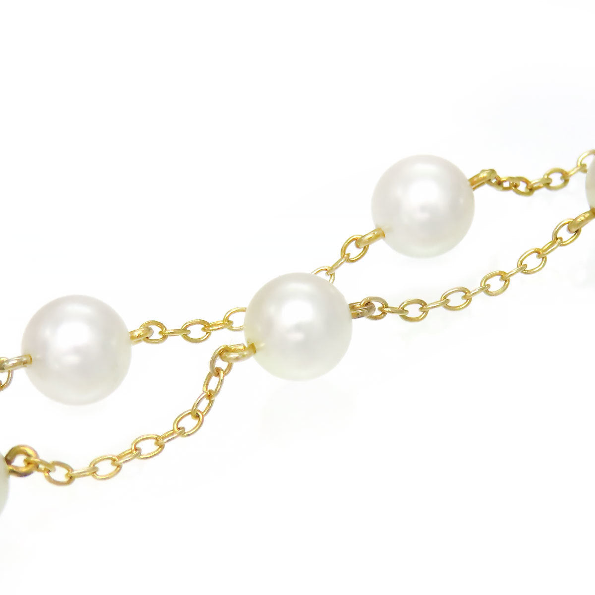 MIKIMOTO Akoya Pearl Station Bracelet K14 (K14YG) Women's Used in Japan