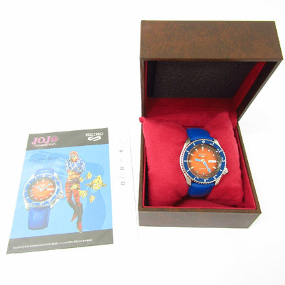 Rare Seiko × JoJo's Bizarre Adventure 4R36-07W0 Automatic watch w/postcard Used