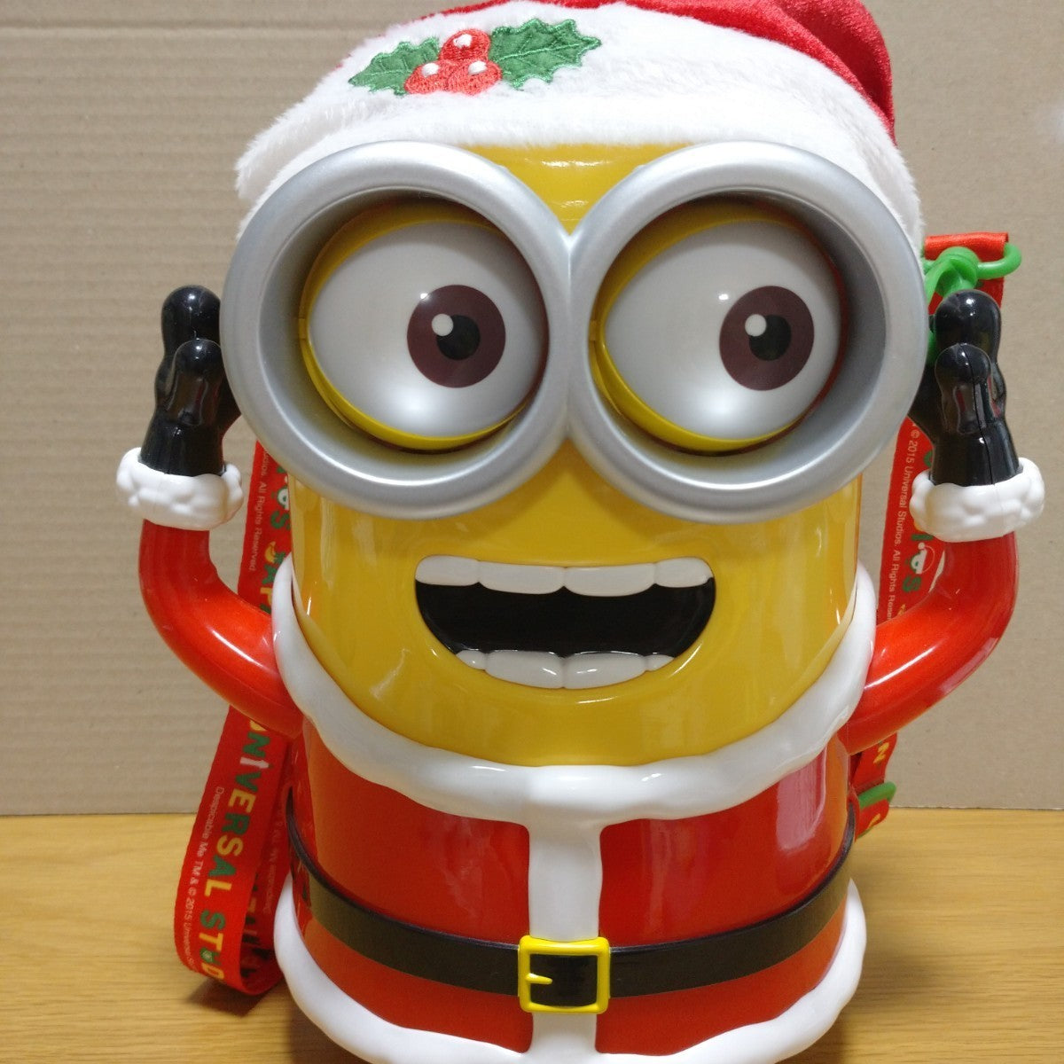 Minions USJ Universal Studio Japan Limited Christmas Popcorn Bucket Used