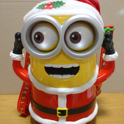 Minions USJ Universal Studio Japan Limited Christmas Popcorn Bucket Used