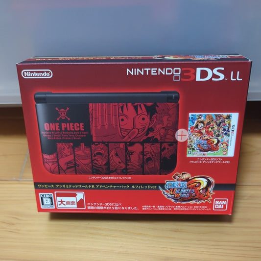 Mint Nintendo 3DS LL One Piece Unlimited World R Adventure Pack Luffy Red ver. U