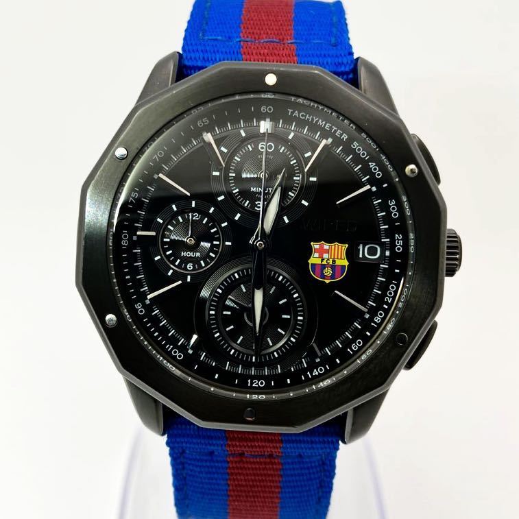 Rare Seiko Watch Wired Chronograph Men's FC Barcelona Official VK67-K0 –  The Japan Pride