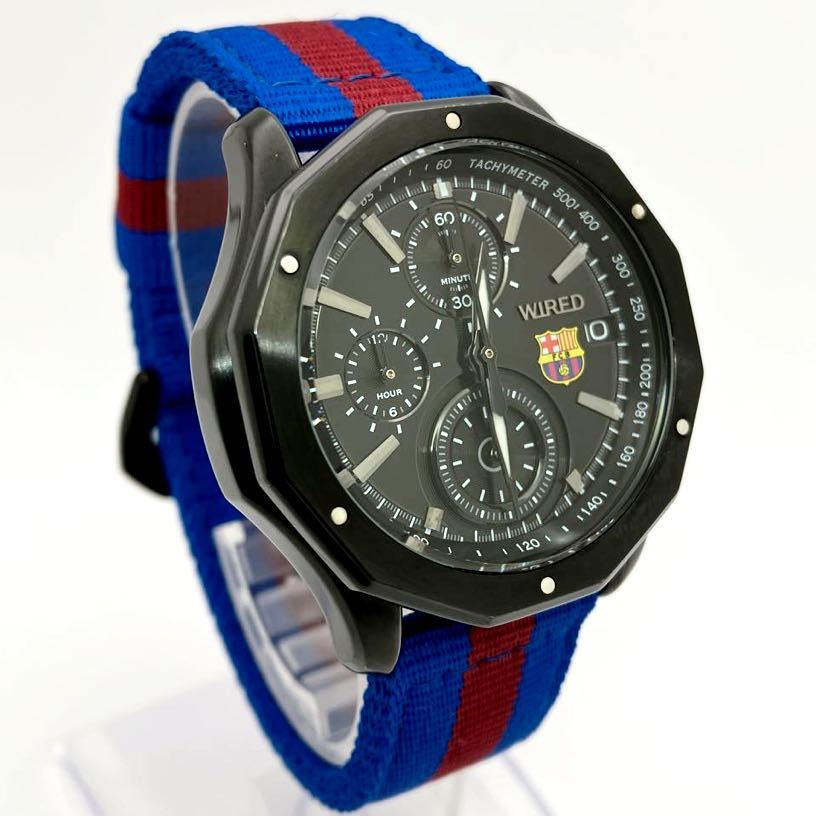 Rare Seiko Watch Wired Chronograph Men's FC Barcelona Official VK67-K0 –  The Japan Pride