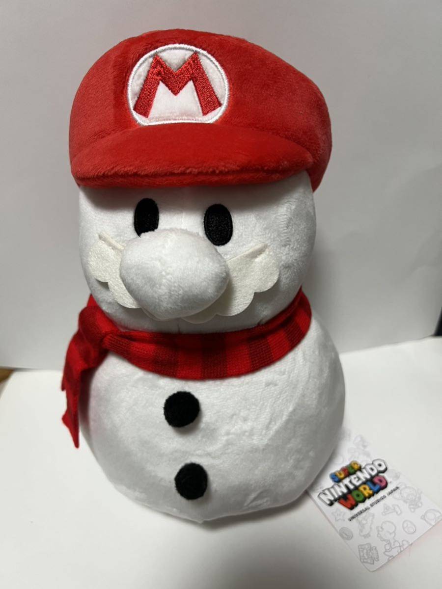 Super Mario Bros. Universal Studio Japan Limited Snowman Mario Plushie Christmas