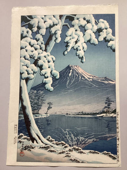 Snowy Clear Weather at Fuji (Tago no Ura)'' by Kawase Hasui