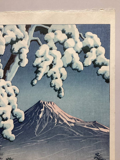 Snowy Clear Weather at Fuji (Tago no Ura)'' by Kawase Hasui