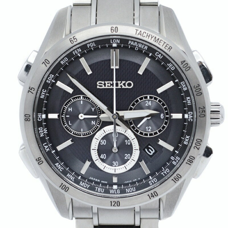 Seiko Watch SAGA193 BRIGHTZ 8B92-0AB0 Radio Solar Chronograph Used in Japan