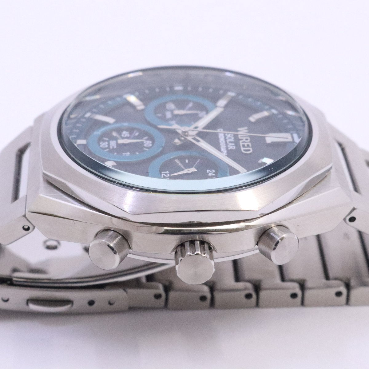 Seiko Watch Wired Reflection Chronograph Radio Solar AGAD418 Used in Japan