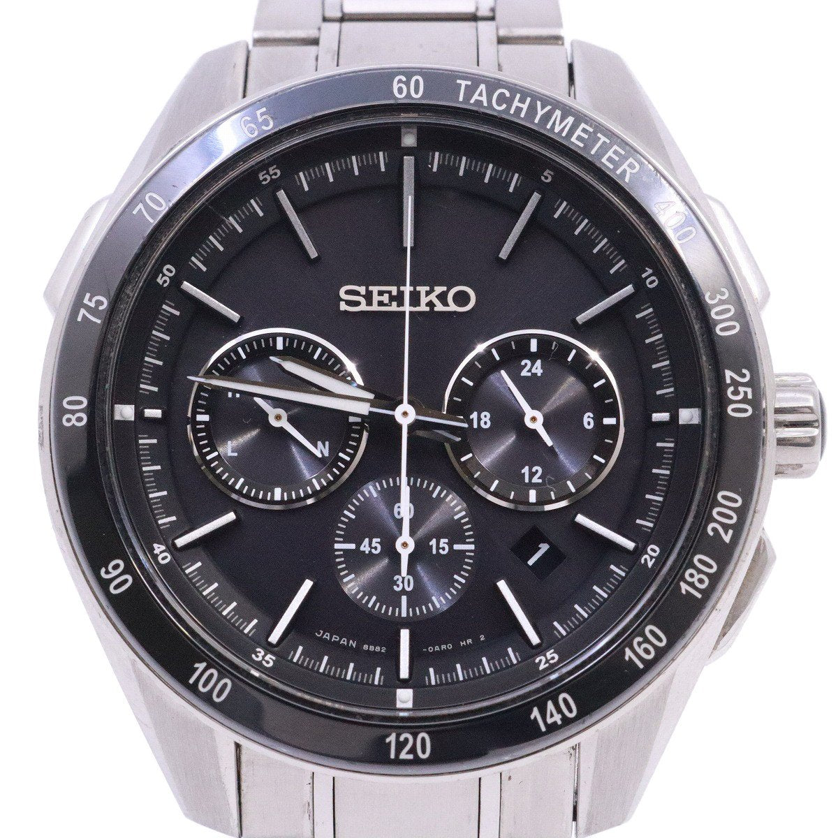 Seiko Watch Brights Solar radio Chronograph Black Dial SAGA171 Used in Japan