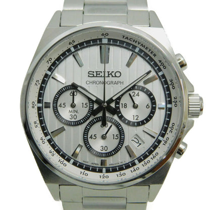 Near Mint Seiko Selection Watch Chronograph White Dial SBTR031 Used in Japan