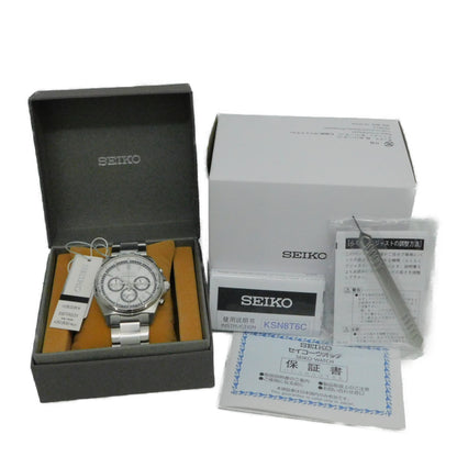 Near Mint Seiko Selection Watch Chronograph White Dial SBTR031 Used in Japan