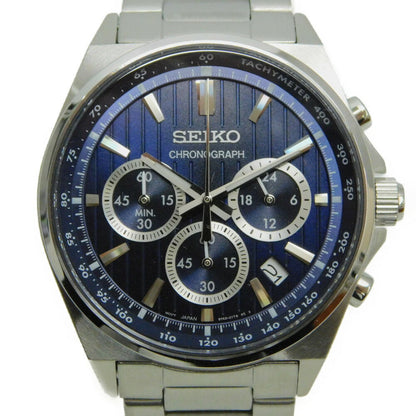 Seiko Selection Watch Chronograph Blue Dial SS Men's SBTR033 Used in Japan