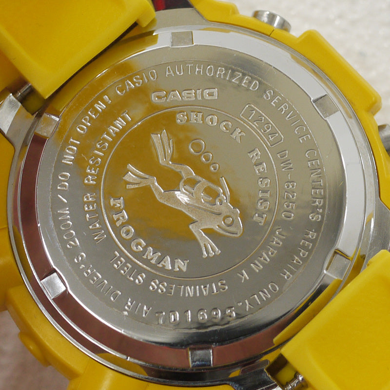 Casio Watch G-Shock Frogman Quartz Yellow DW-8250Y-9T Used in Japan