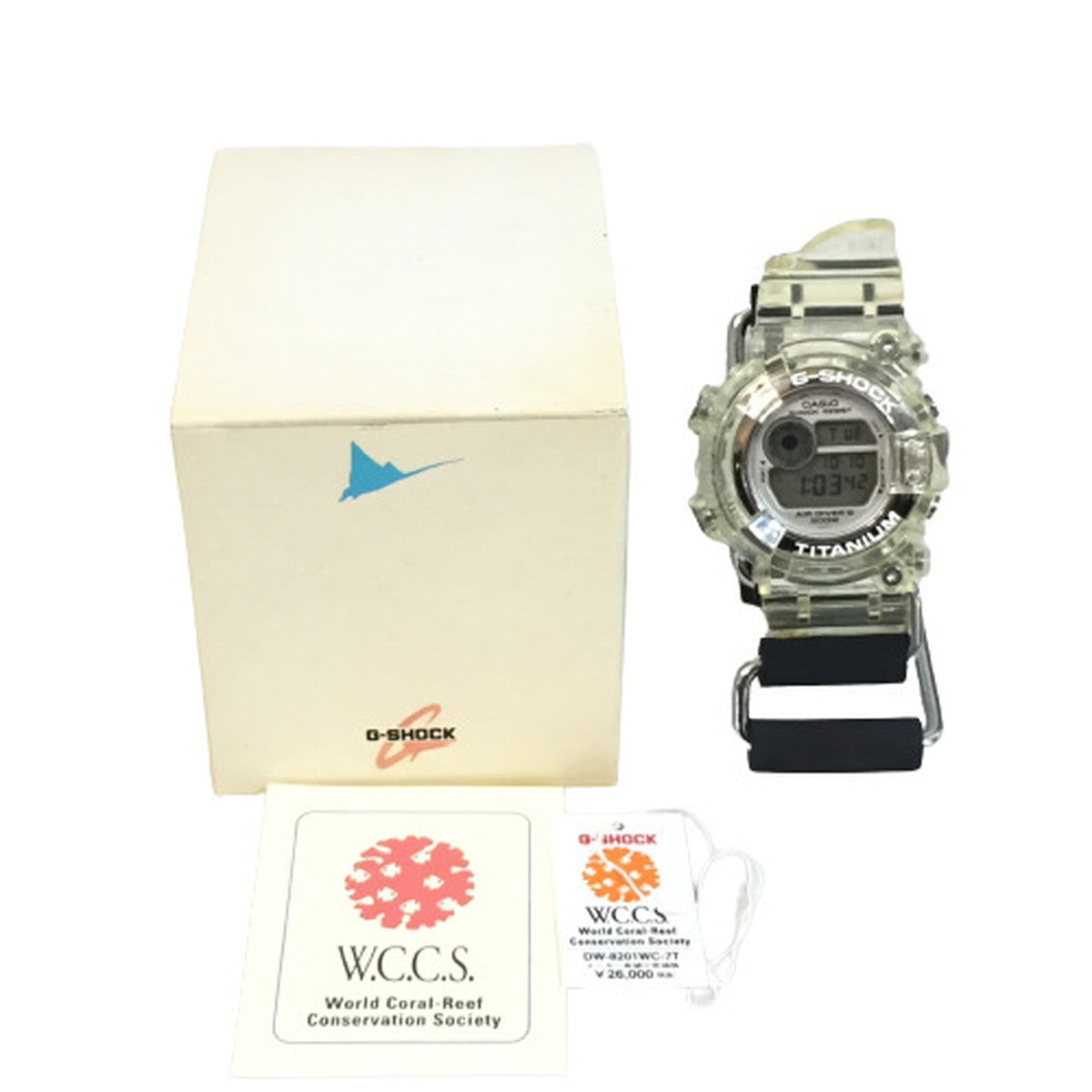 Casio Watch G-Shock Frogman Quartz White Skeleton DW-8201WC-7T Used in Japan