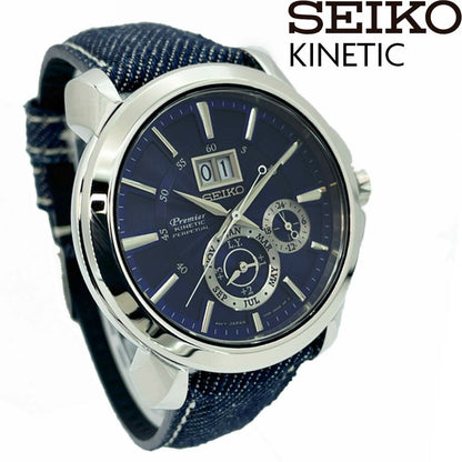 Rare  Seiko Watch Premier Kinetic SNP161P1 [Okayama denim collaboration]